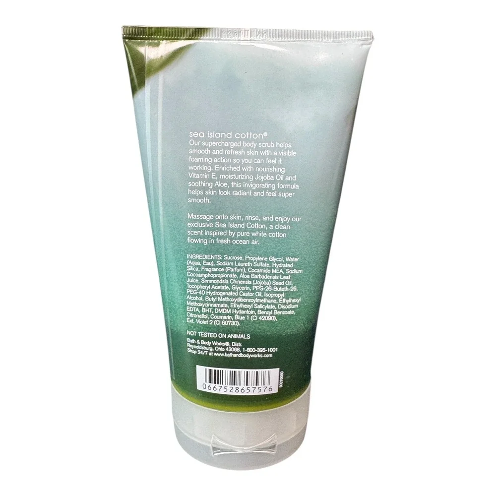 Bath Body Works Sea Island Cotton Supercharged Body‎ Scrub 9.5 oz